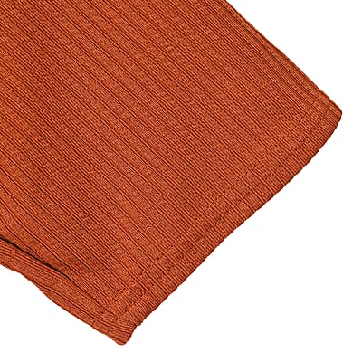 Tamsy Rust Rib Knit Long Sleeve Top - One Size Fits Most
