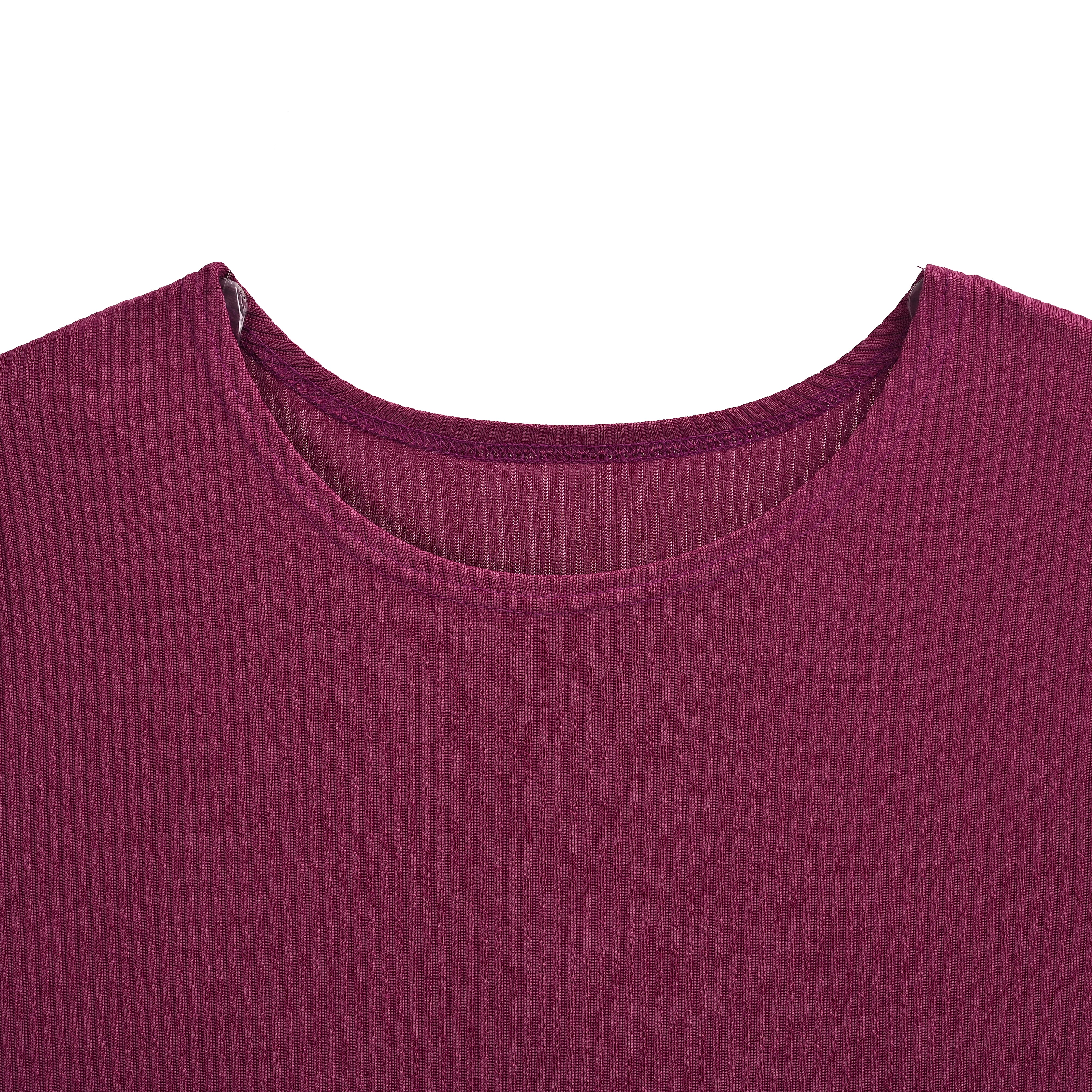 Tamsy Maroon Rib Knit Long Sleeve Top - One Size Fits Most
