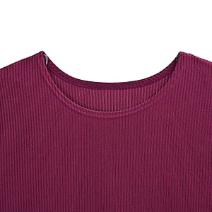 Tamsy Maroon Rib Knit Long Sleeve Top - One Size Fits Most
