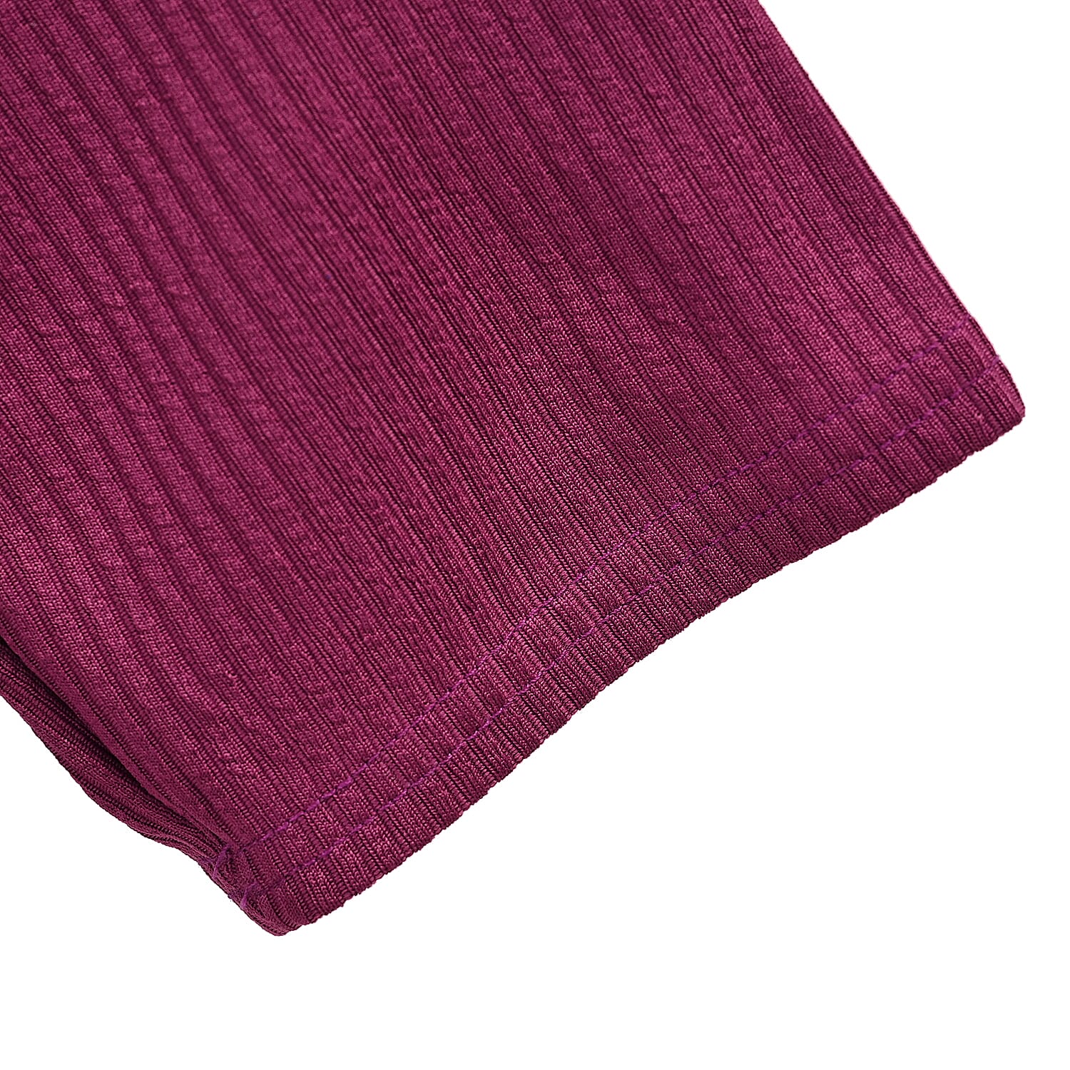 Tamsy Maroon Rib Knit Long Sleeve Top - One Size Fits Most