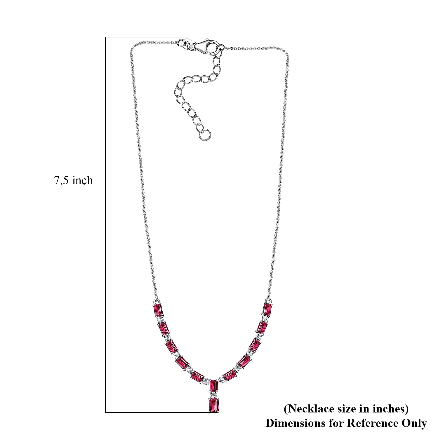D'Joy Tanzanian Wine Garnet and Moissanite Necklace 18-20 Inches in Platinum Over Sterling Silver 10.80 ctw