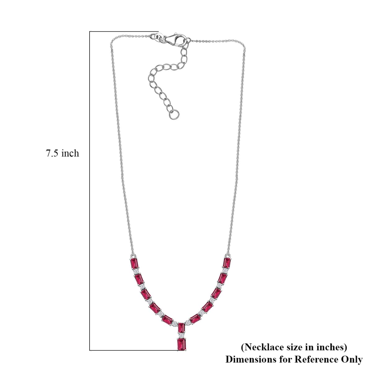 Tanzanian Wine Garnet and Moissanite Necklace 18-20 Inches in Platinum Over Sterling Silver 10.80 ctw image number 5