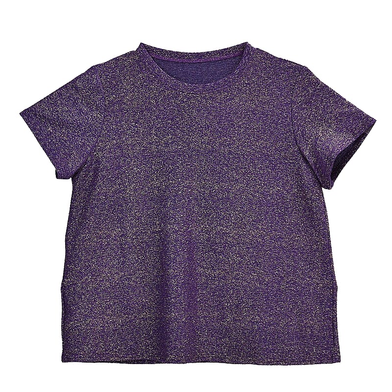 Tamsy Purple Women’s Metallic Sparkling Top - One Size Fits Most