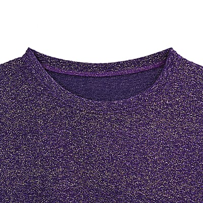 Tamsy Purple Women’s Metallic Sparkling Top - One Size Fits Most