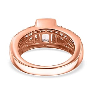 Morganite and White Zircon 2.47 ctw Ring in 18K Vermeil Rose Gold Over Sterling Silver (Size 9.0)