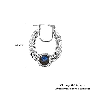 Labradorite 5.00 ctw Earrings in Rhodium Over Sterling Silver