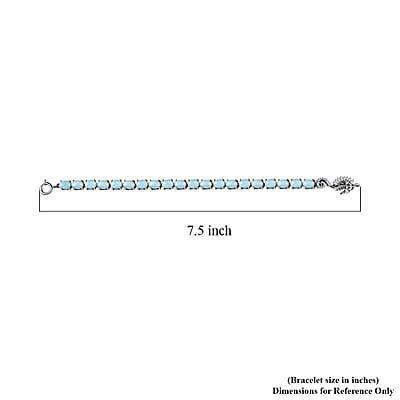 D'Joy Larimar and Moissanite Seahorse Tennis Bracelet in Rhodium Over Sterling Silver (7.25 In) 20.00 ctw