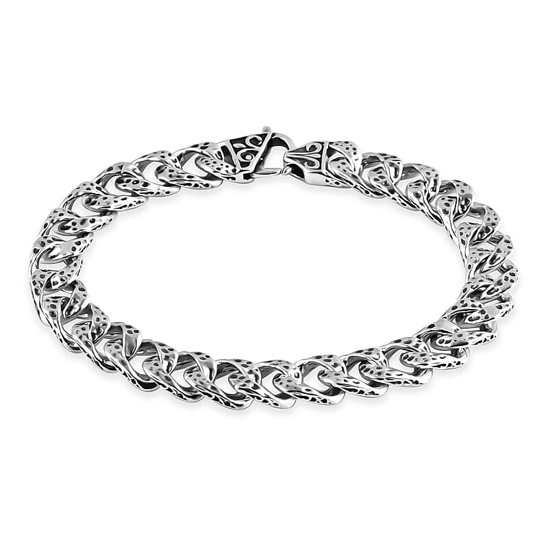 Bali Legacy Sterling Silver Hammer with Tulang Naga Bracelet (6.50 In) 20.90 Grams