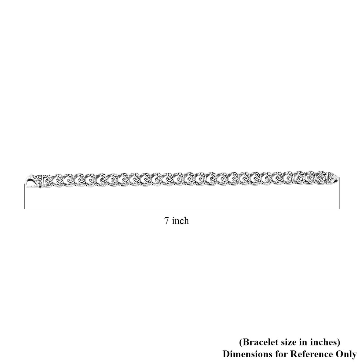 Bali Legacy Sterling Silver Hammer with Pebble Bracelet (8.00 In) 26.15 Grams image number 5