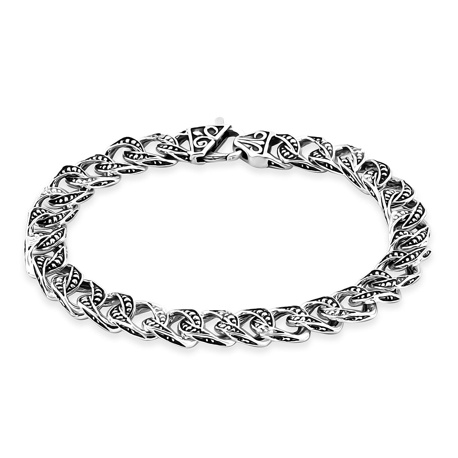 Bali Legacy Sterling Silver Dragon Skin with Tulang Naga Bracelet (6.50 In) 17.50 Grams