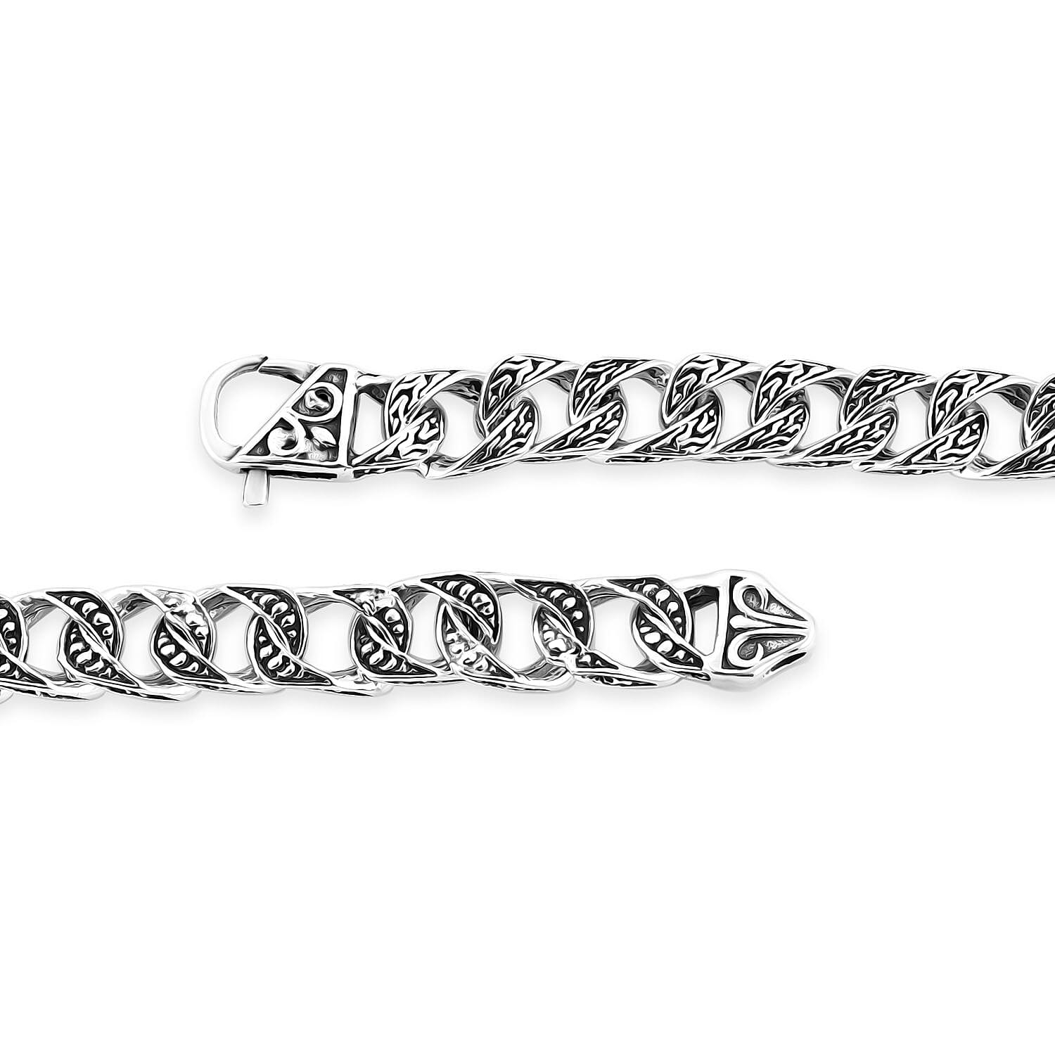 Bali Legacy Sterling Silver Dragon Skin with Tulang Naga Bracelet (6.50 In) 17.50 Grams