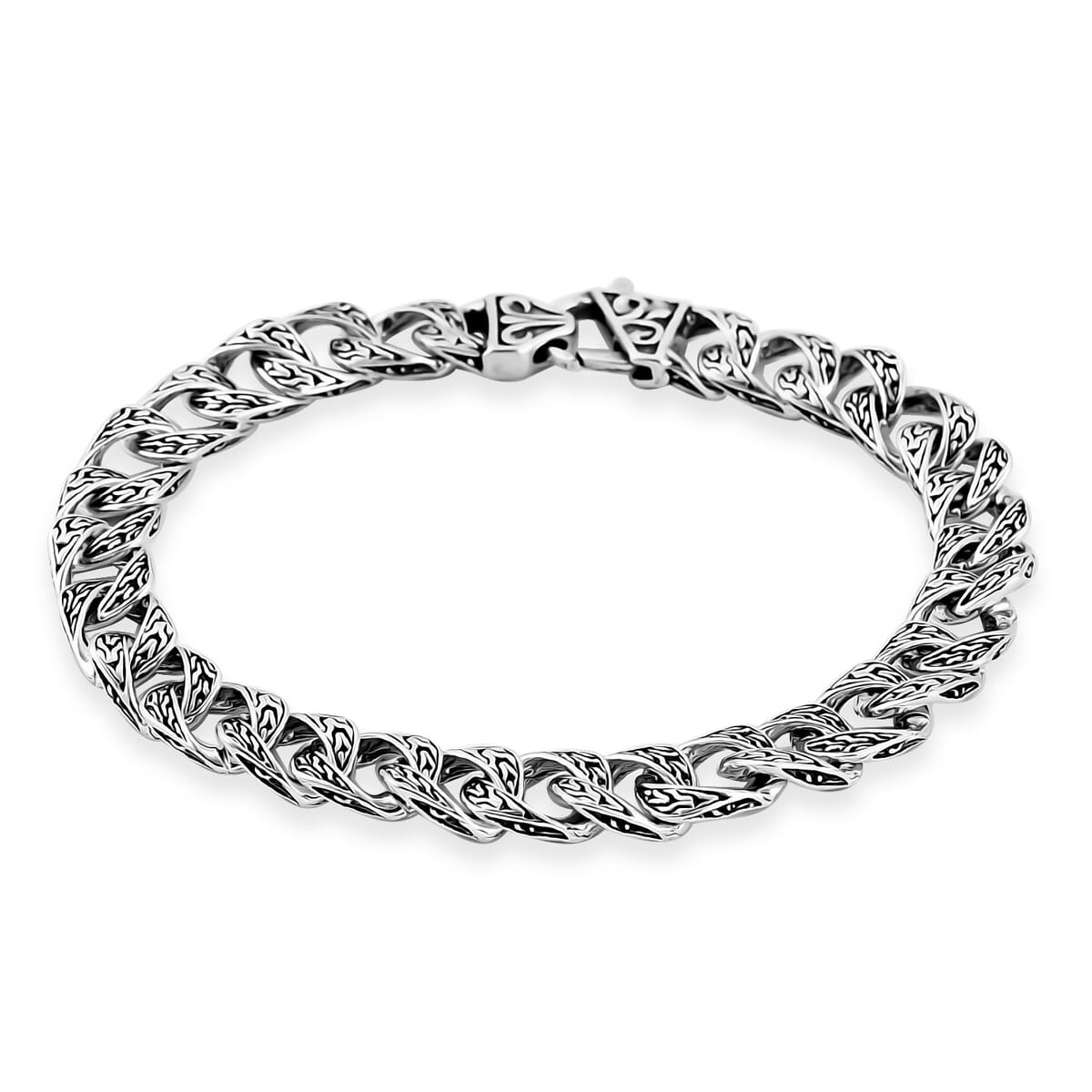 Bali Legacy Sterling Silver Dragon Skin with Tulang Naga Bracelet (8.00 In) 21.55 Grams image number 0