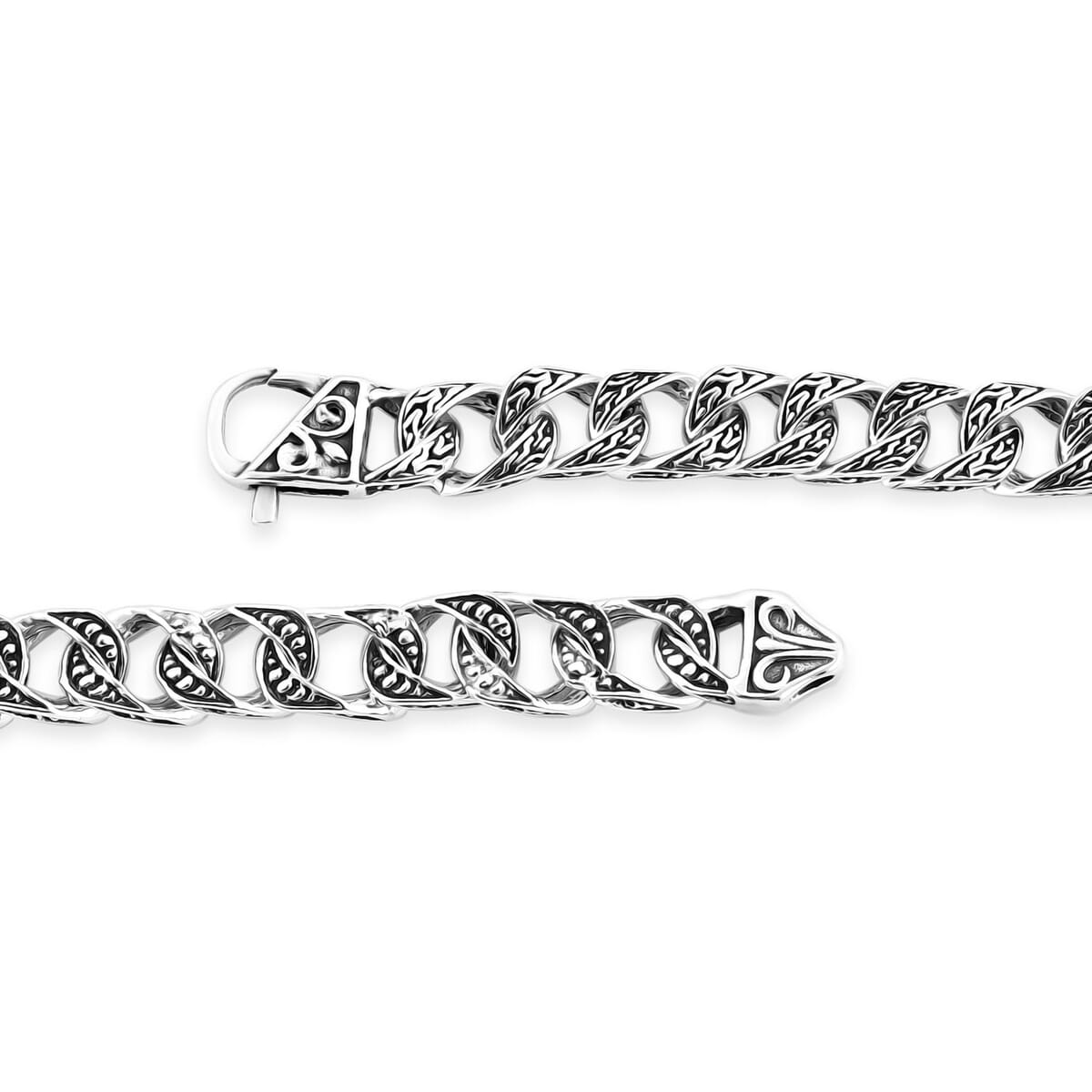 Bali Legacy Sterling Silver Dragon Skin with Tulang Naga Bracelet (8.00 In) 21.55 Grams image number 4