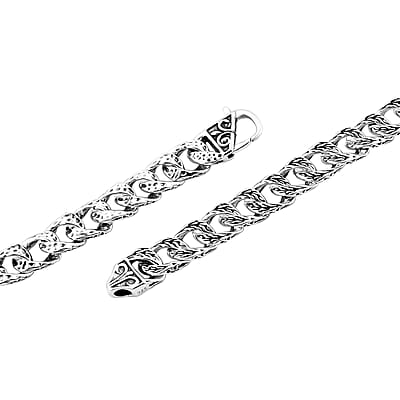 Bali Legacy Hammer with Tulang Naga Necklace in Sterling Silver 38.20 Grams 18 Inches