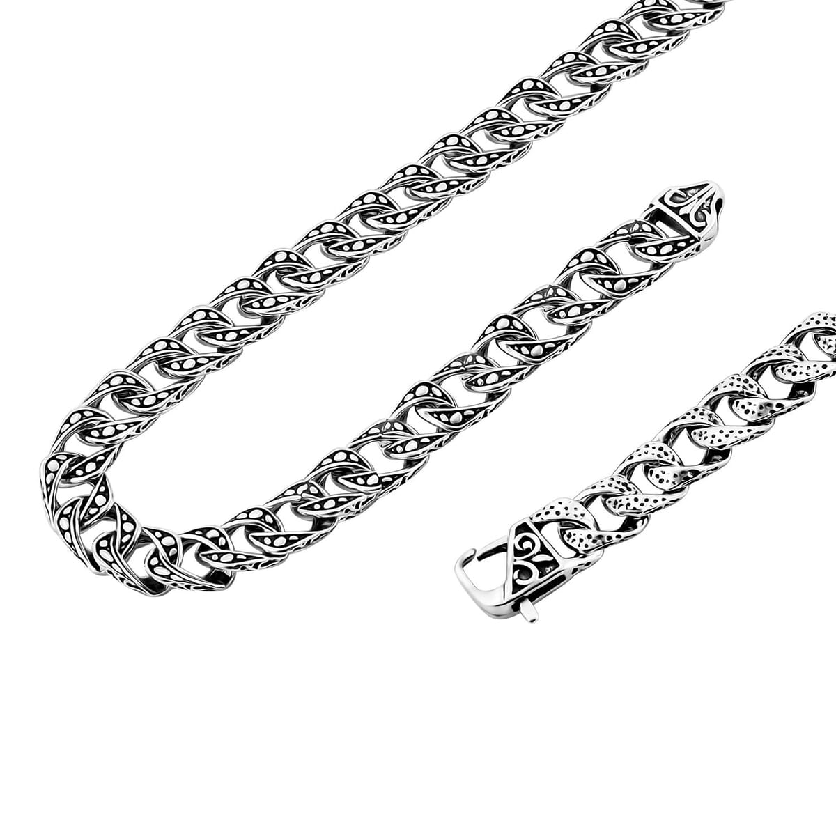 Bali Legacy Pebble with Hammer Necklace in Sterling Silver 41.40 Grams 18 Inches image number 0