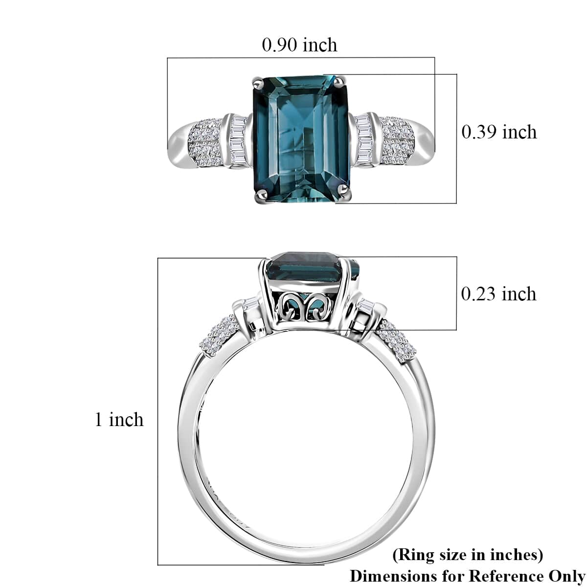 Certified & Appraised Rhapsody 950 Platinum AAAA Monte Belo Indicolite and E-F VS Diamond Ring (Size 10.0) 6.30 Grams 3.50 ctw image number 5