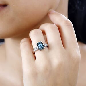 Certified & Appraised Rhapsody AAAA Monte Belo Indicolite and E-F VS Diamond 3.50 ctw Ring in 950 Platinum (Size 9.5) 6.30 Grams