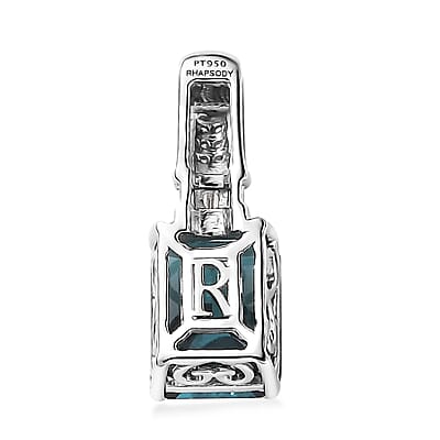 Certified & Appraised Rhapsody 950 Platinum AAAA Monte Belo Indicolite and E-F VS Diamond Pendant 3.35 ctw