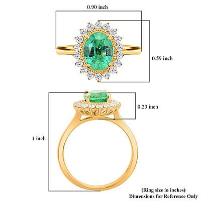 Certified & Appraised Iliana AAA Kagem Zambian Emerald and SI Diamond 2.20 ctw Sunburst Ring in 18K Yellow Gold (Size 5.5) 4.80 Grams
