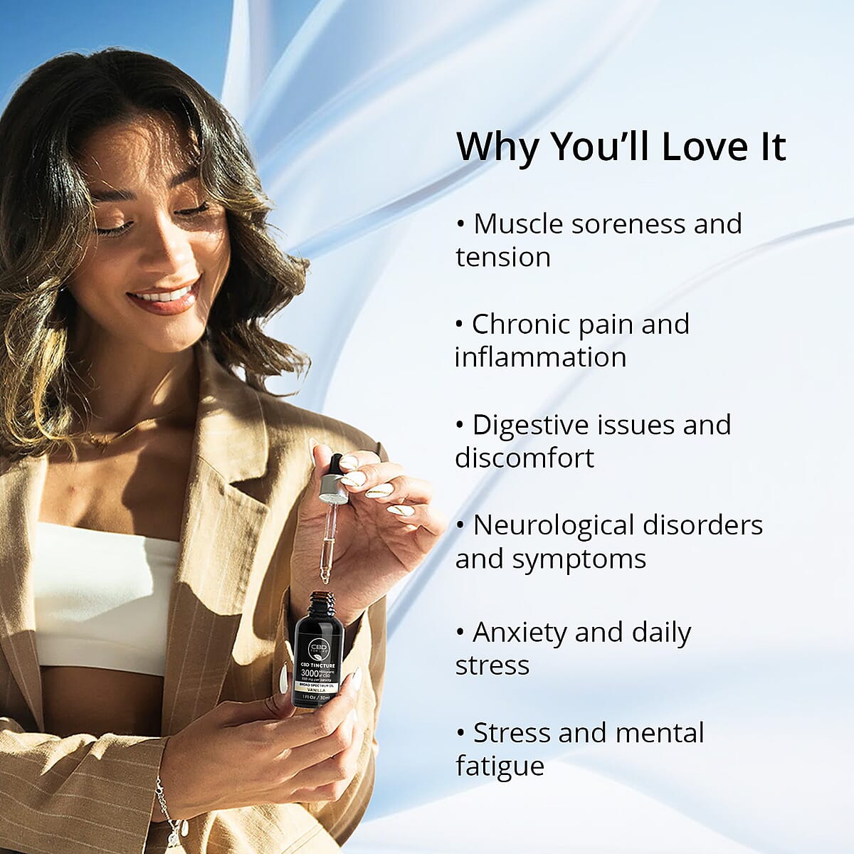 CBD For Life 3000mg Vanilla CBD Tincture (1oz) image number 1