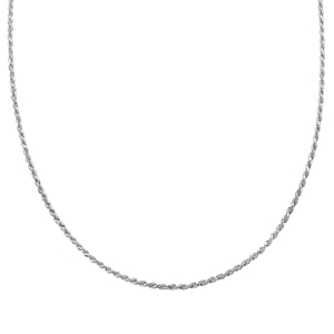 Sterling Silver Rope Necklace 24 Inches 11.70 Grams