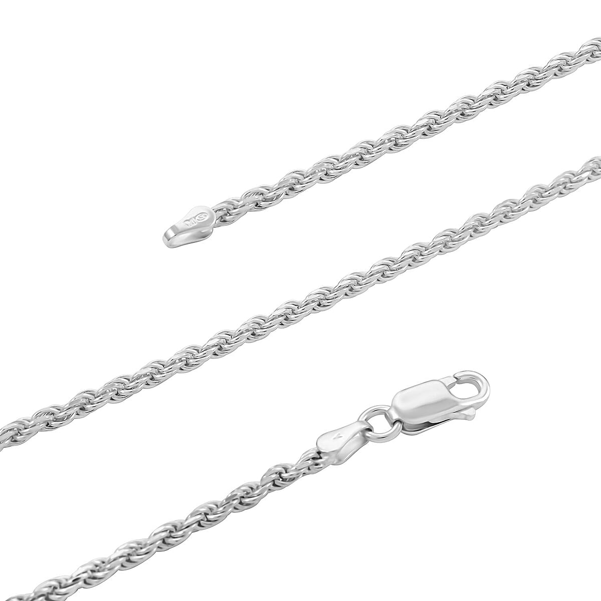 Sterling Silver Rope Necklace 24 Inches 11.70 Grams image number 2