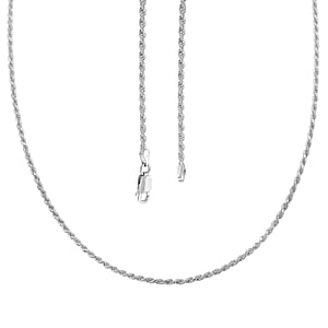 Rope Chain Necklace in Sterling Silver 11.80 Grams 24 Inches