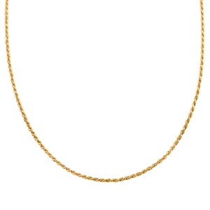 14K Yellow Gold Over Sterling Silver Rope Necklace 24 Inches 11.70 Grams