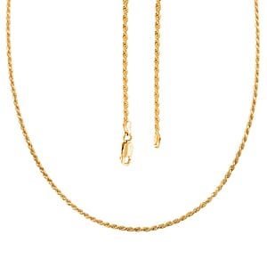 14K Yellow Gold Over Sterling Silver Rope Chain Necklace 24 Inches 11.80 Grams
