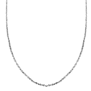 Sterling Silver Sparkle Chain Necklace 24 Inches 6.90 Grams
