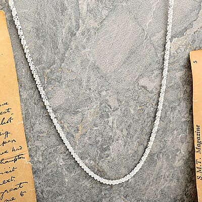 Sterling Silver Sparkle Chain Necklace 24 Inches 6.90 Grams