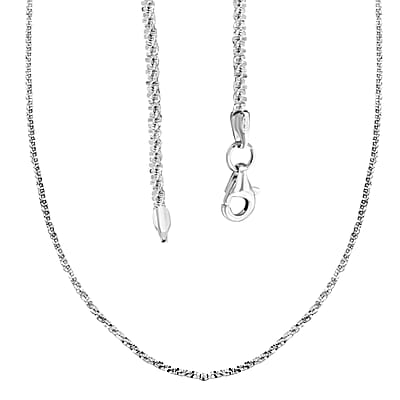 Sterling Silver Sparkle Chain Necklace 24 Inches 6.90 Grams