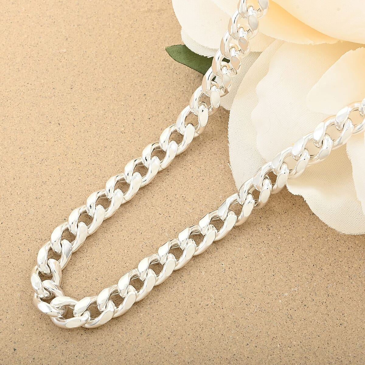 Sterling Silver Miami Cuban Chain Necklace 26 Inches 34 Grams image number 1