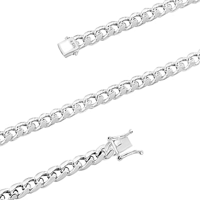 Sterling Silver Miami Cuban Chain Necklace 26 Inches 34 Grams