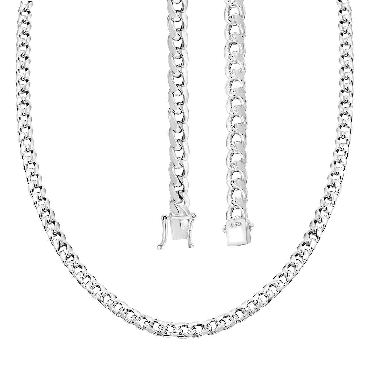 Sterling Silver Miami Cuban Chain Necklace 26 Inches 34 Grams image number 3