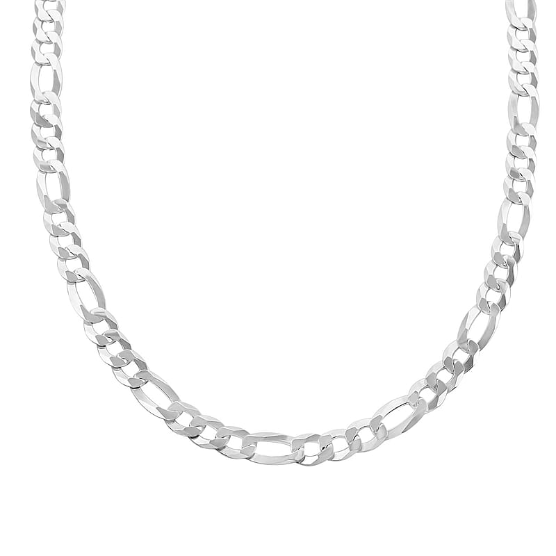 Sterling Silver Figaro Concave Necklace 24 Inches 37.40 Grams
