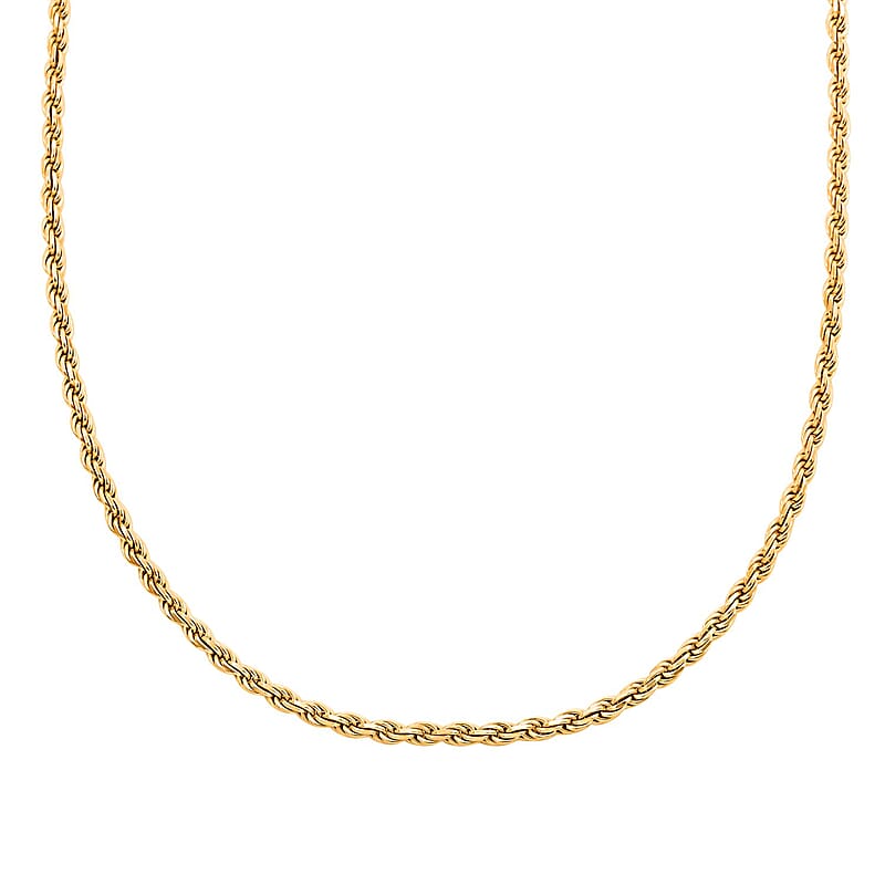 14K Yellow Gold Over Sterling Silver Rope Necklace 22 Inches 26.80 Grams