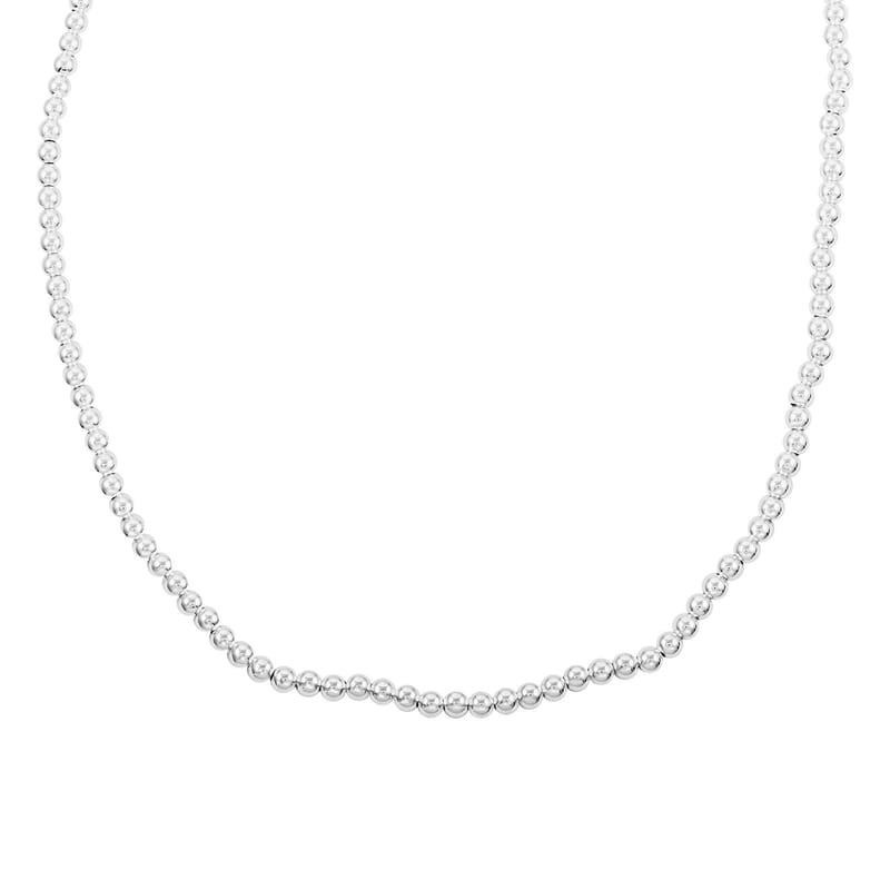 Sterling Silver Beaded Necklace 24 Inches 24.50 Grams
