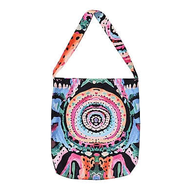 Tamsy Colorful Circle Knit Shirt with Canvas Bag - One Size Missy