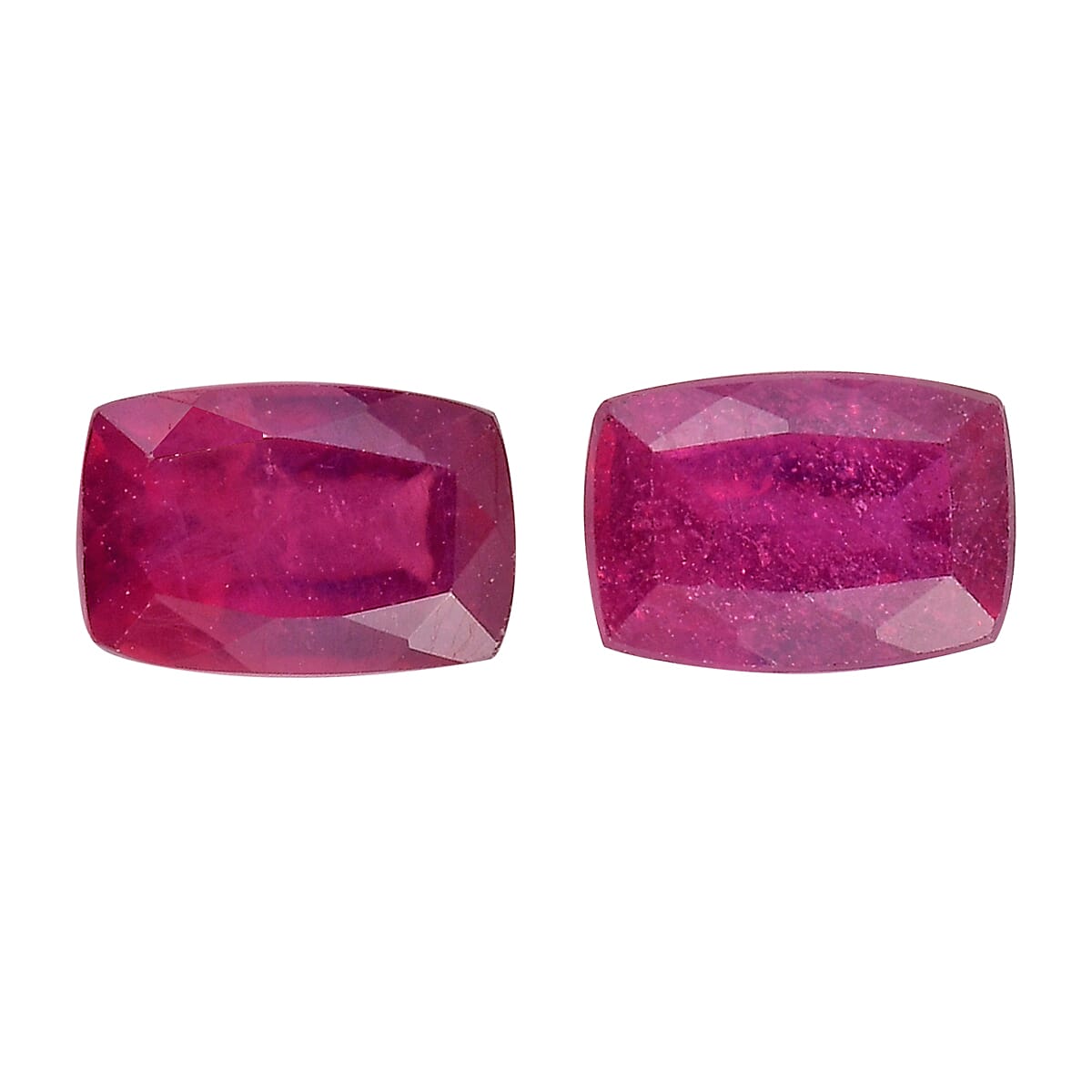 Set of 2 AA Niassa Ruby (FF) (Cushion 6x4 mm) 1.26 ctw Loose gemstone