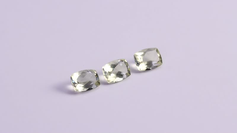 Set of 3 Brazilian Green Gold Quartz (Cush 8x6 mm) 3.60 ctw