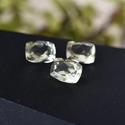 Set of 3 Brazilian Green Gold Quartz (Cush 8x6 mm) 3.60 ctw