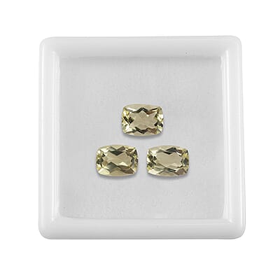 Set of 3 Brazilian Green Gold Quartz (Cush 8x6 mm) 3.60 ctw