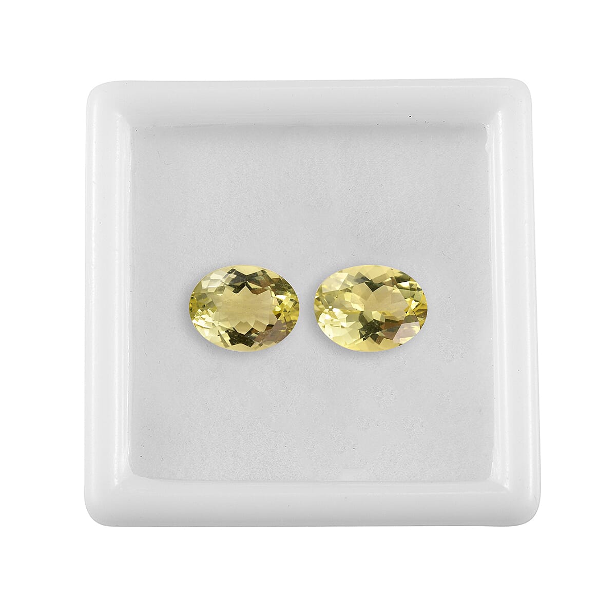 Set of 2 Brazilian Green Gold Quartz (Ovl 9x7 mm) 3.41 ctw