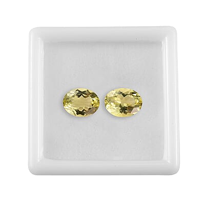 Set of 2 Brazilian Green Gold Quartz (Ovl 9x7 mm) 3.41 ctw