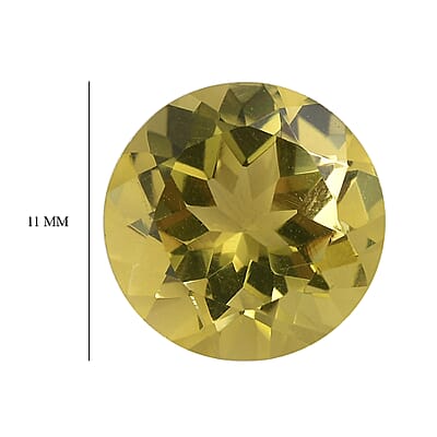 Set of 2 AAA Brazilian Green Gold Quartz (Rnd 11 mm) 8.64 ctw