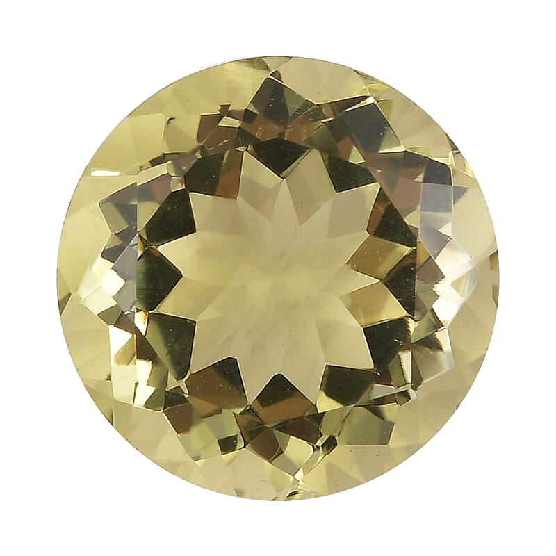 Brazilian Green Gold Quartz (Rnd 14 mm) 8.63 ctw Loose gemstone