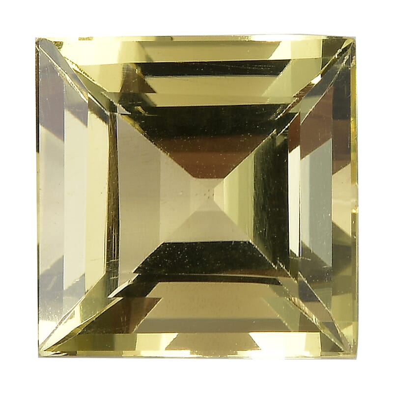 AA Brazilian Green Gold Quartz (Sqr 12 mm) 7.36 ctw
