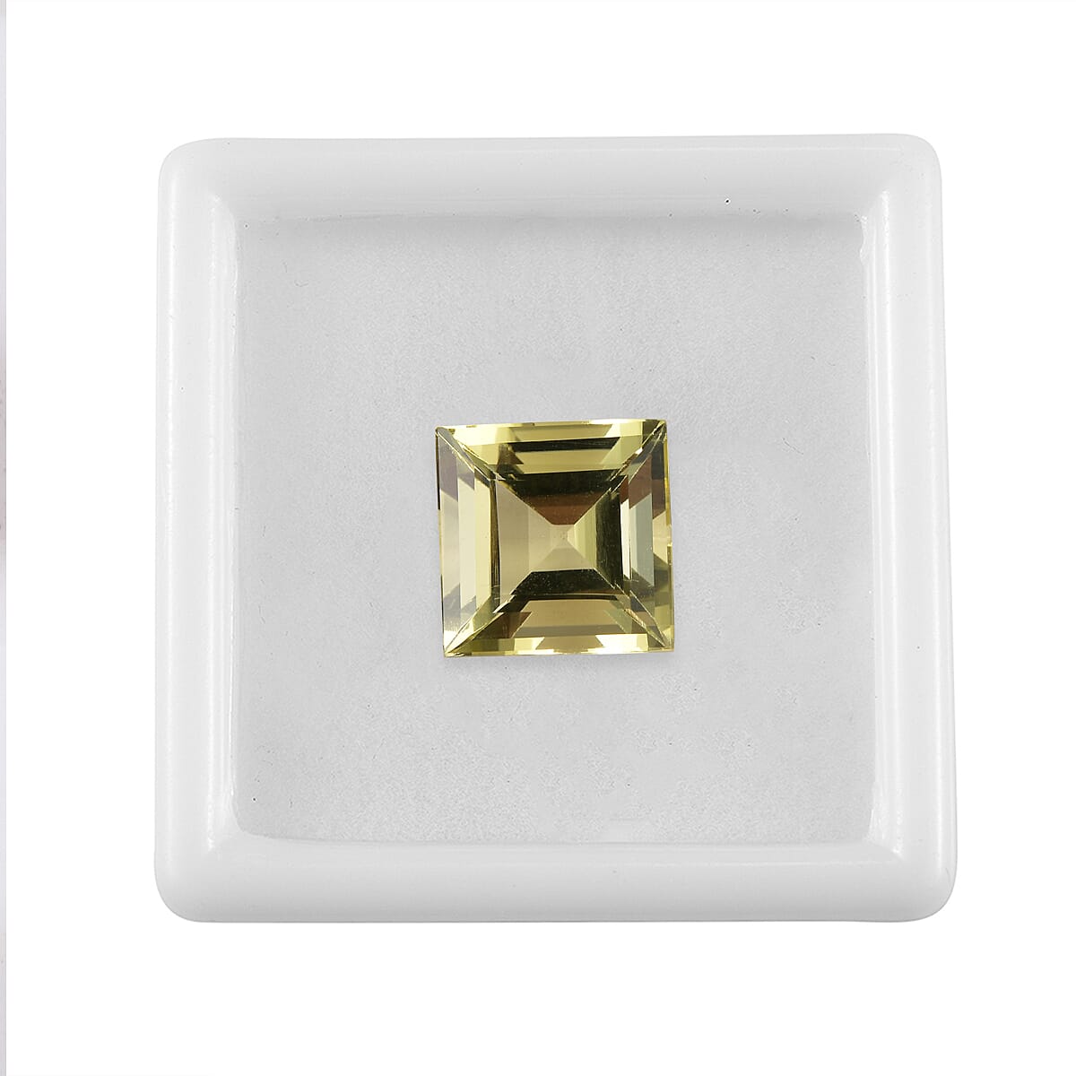 AA Brazilian Green Gold Quartz (Sqr 12 mm) 7.36 ctw