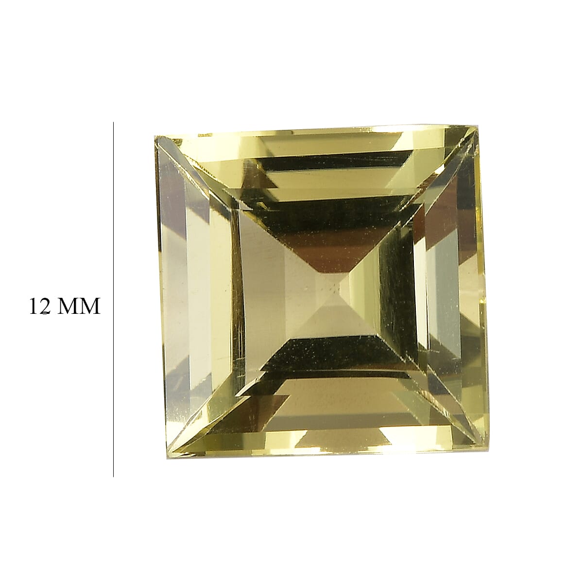 AA Brazilian Green Gold Quartz (Sqr 12 mm) 7.36 ctw